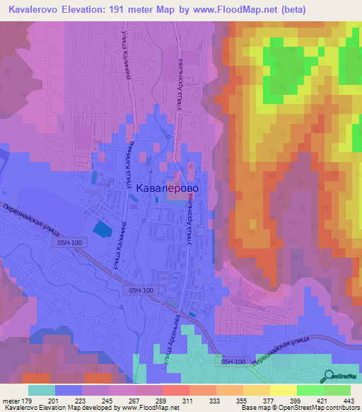 Kavalerovo,Russia Elevation Map