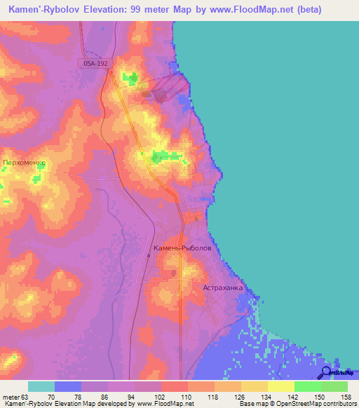 Kamen'-Rybolov,Russia Elevation Map