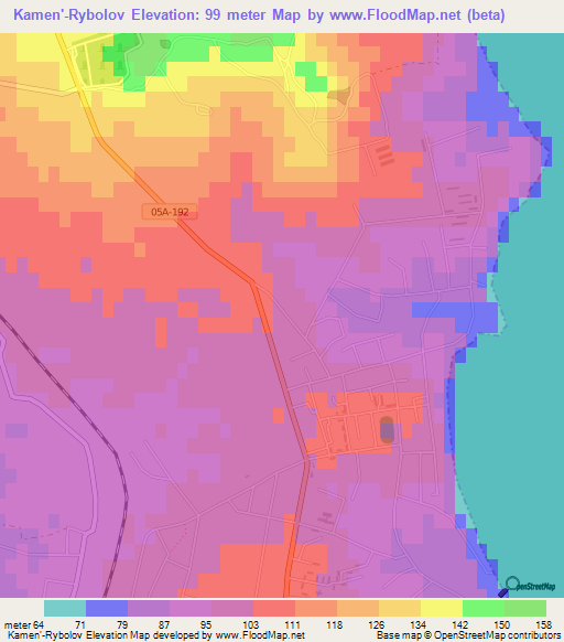 Kamen'-Rybolov,Russia Elevation Map