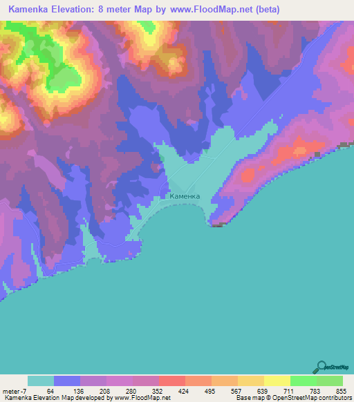 Kamenka,Russia Elevation Map