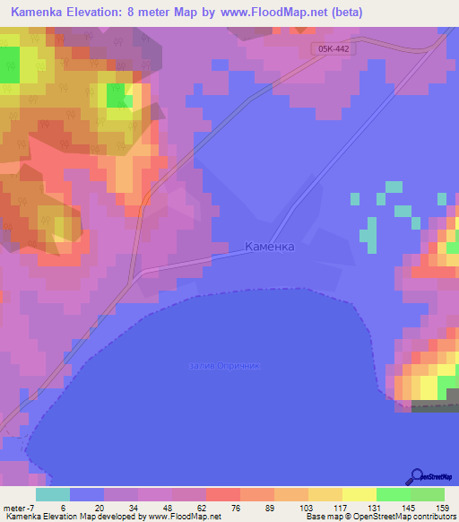 Kamenka,Russia Elevation Map