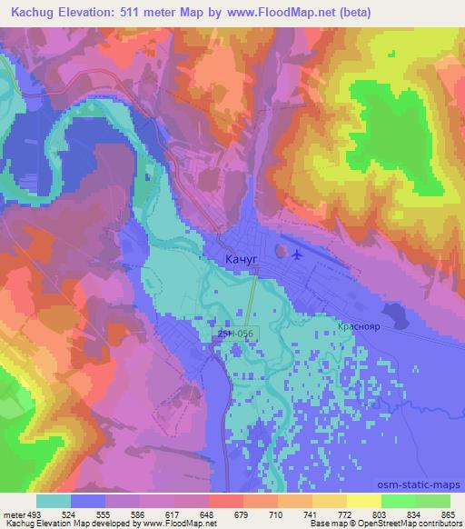 Kachug,Russia Elevation Map