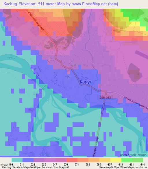 Kachug,Russia Elevation Map