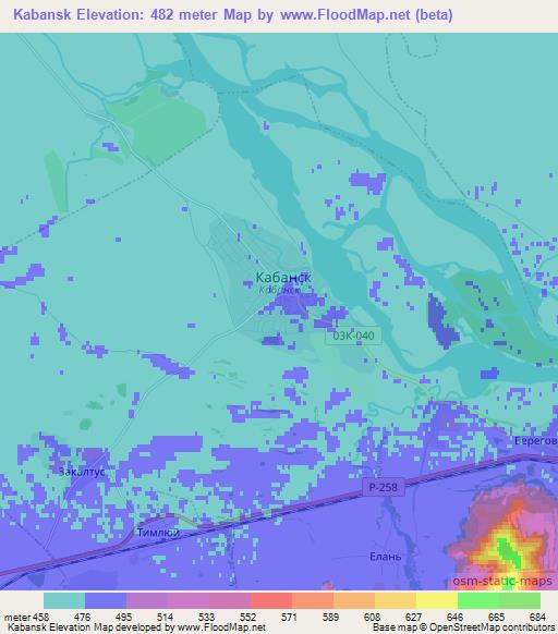 Kabansk,Russia Elevation Map