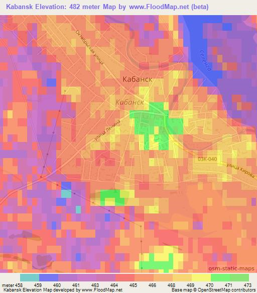 Kabansk,Russia Elevation Map