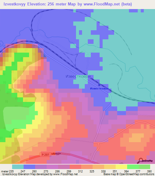 Izvestkovyy,Russia Elevation Map