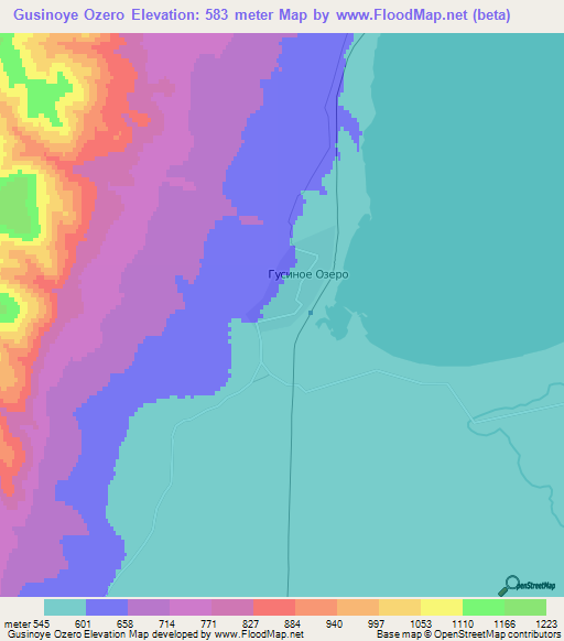 Gusinoye Ozero,Russia Elevation Map