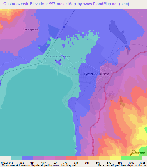 Gusinoozersk,Russia Elevation Map