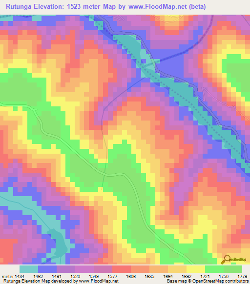 Rutunga,Rwanda Elevation Map