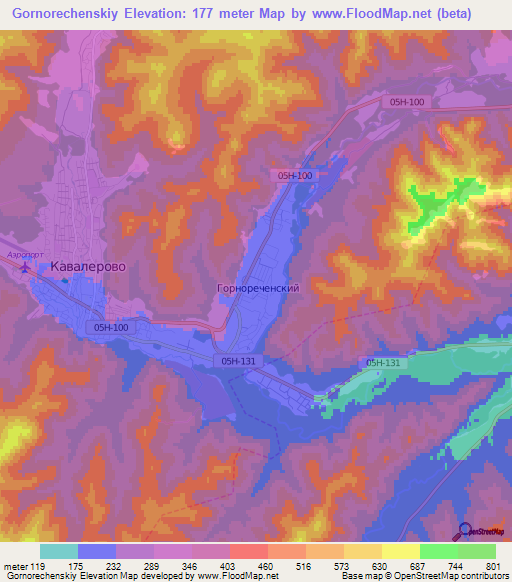 Gornorechenskiy,Russia Elevation Map