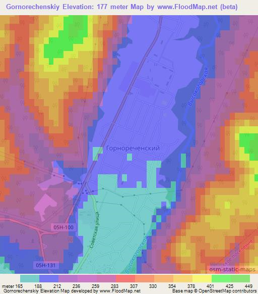 Gornorechenskiy,Russia Elevation Map