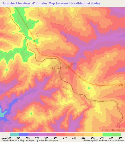 Gonzha,Russia Elevation Map