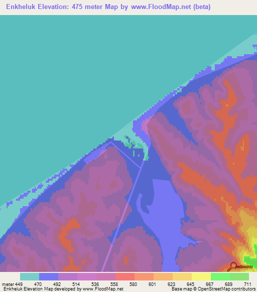 Enkheluk,Russia Elevation Map