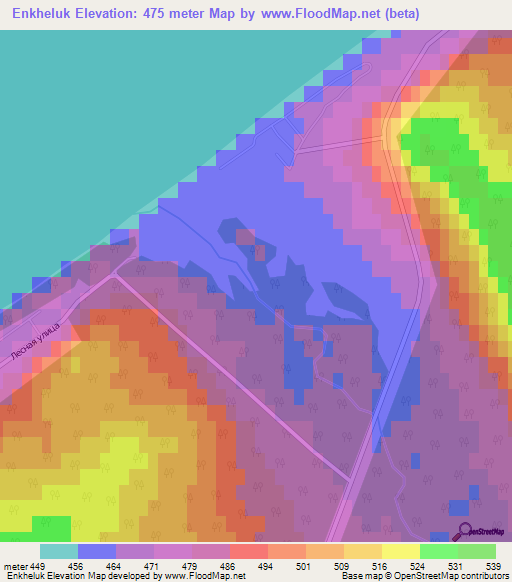 Enkheluk,Russia Elevation Map