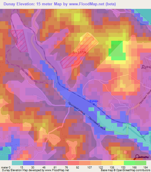 Dunay,Russia Elevation Map