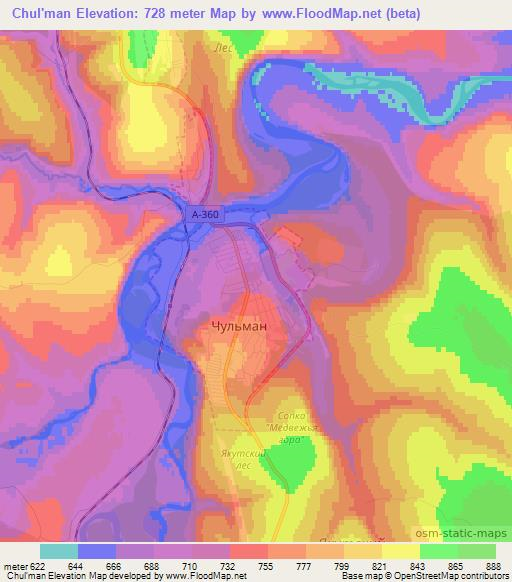 Chul'man,Russia Elevation Map