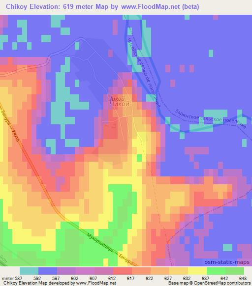 Chikoy,Russia Elevation Map