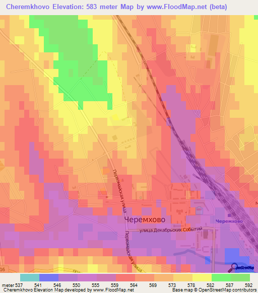 Cheremkhovo,Russia Elevation Map