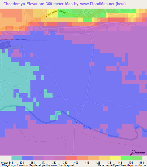 Chegdomyn,Russia Elevation Map