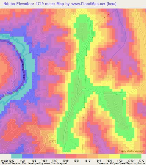 Nduba,Rwanda Elevation Map