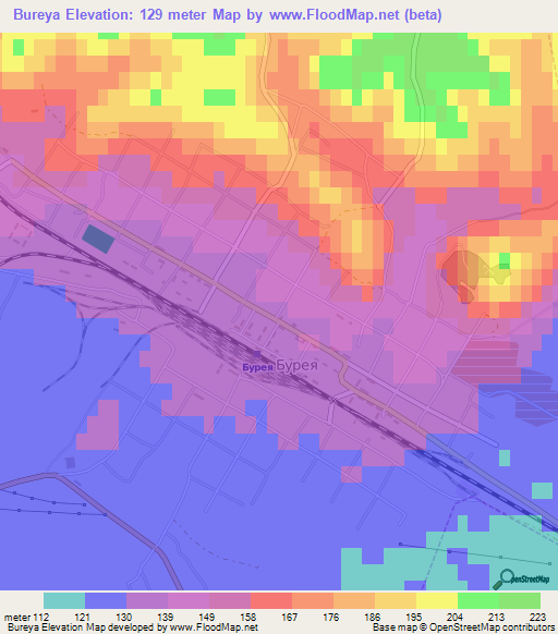 Bureya,Russia Elevation Map