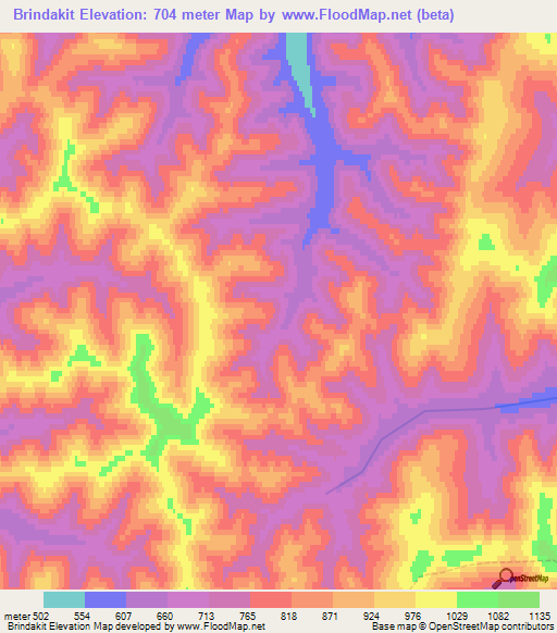 Brindakit,Russia Elevation Map