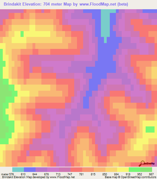 Brindakit,Russia Elevation Map