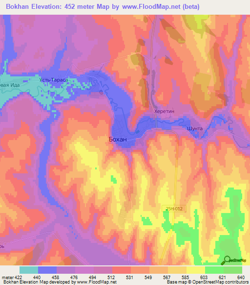 Bokhan,Russia Elevation Map