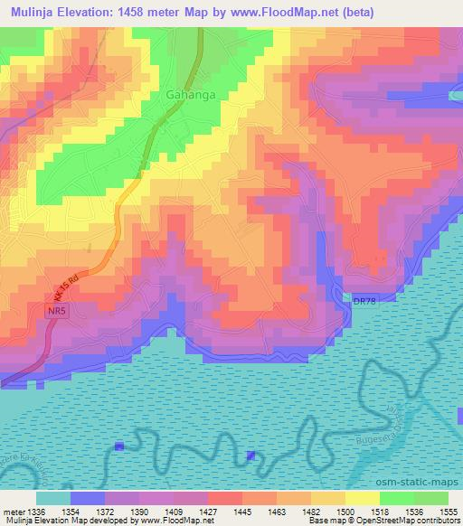 Mulinja,Rwanda Elevation Map