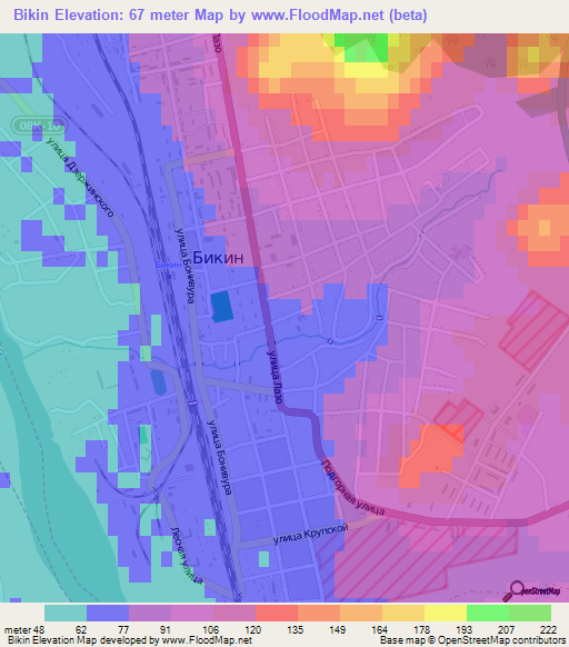 Bikin,Russia Elevation Map