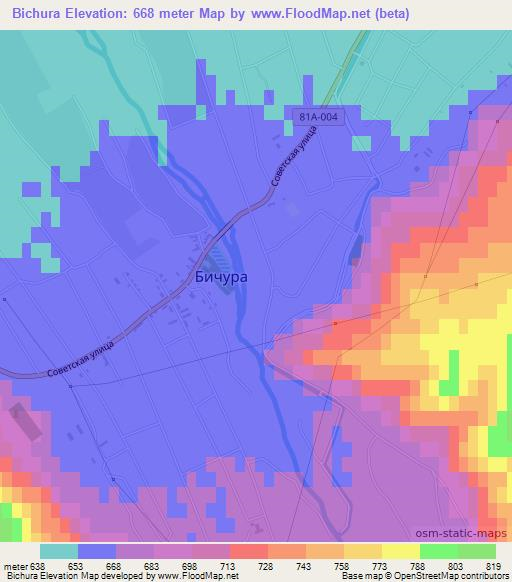 Bichura,Russia Elevation Map