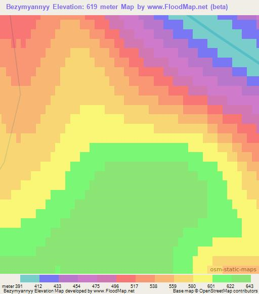 Bezymyannyy,Russia Elevation Map