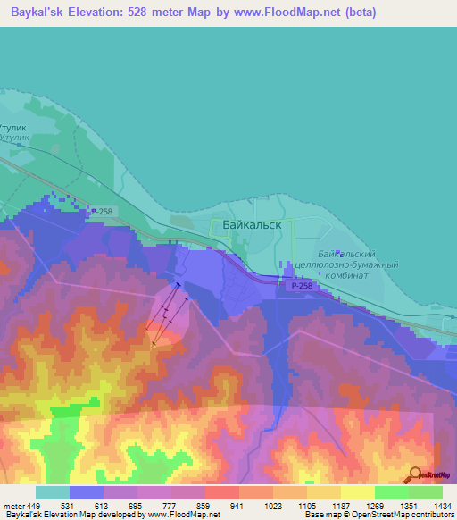 Baykal'sk,Russia Elevation Map