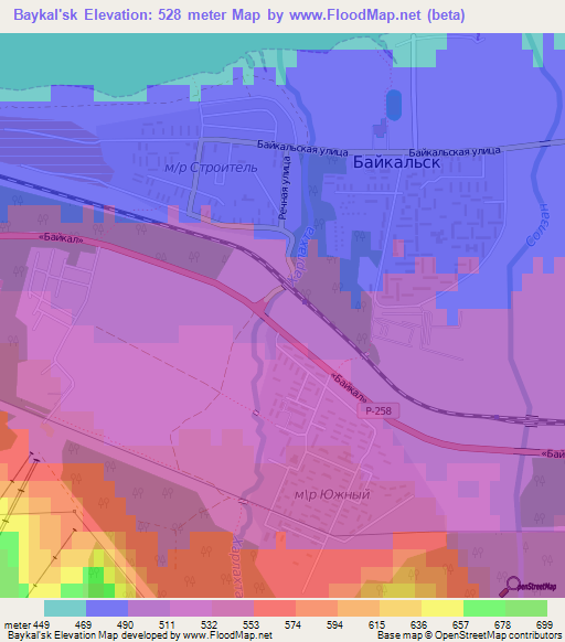 Baykal'sk,Russia Elevation Map
