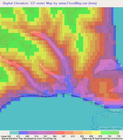 Baykal,Russia Elevation Map