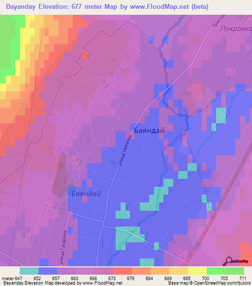 Bayanday,Russia Elevation Map