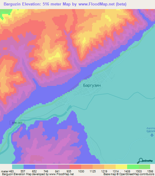 Barguzin,Russia Elevation Map