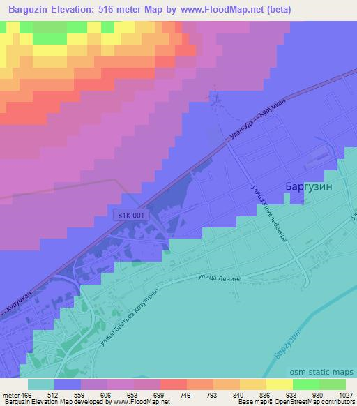 Barguzin,Russia Elevation Map