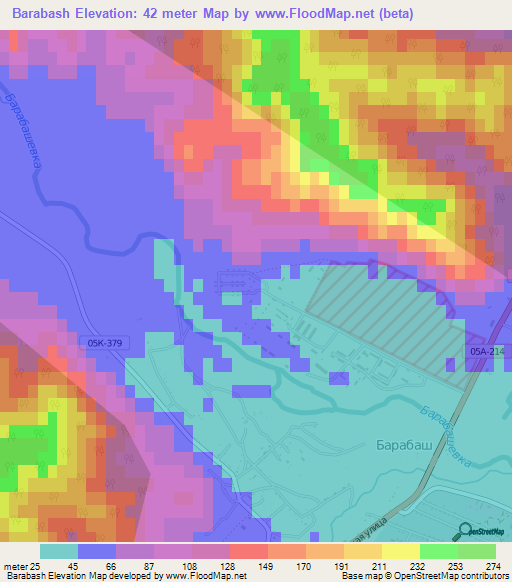 Barabash,Russia Elevation Map