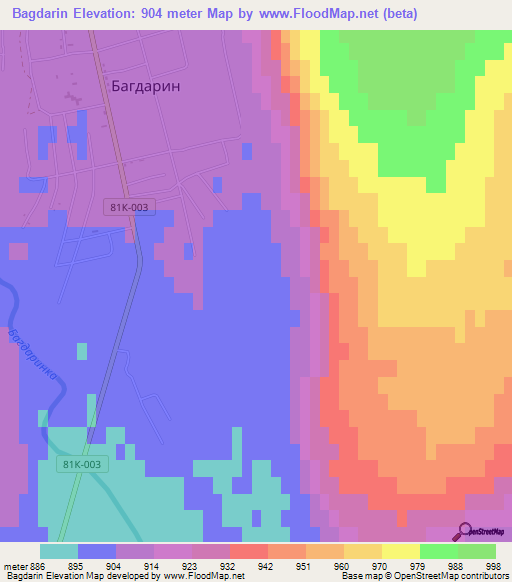 Bagdarin,Russia Elevation Map