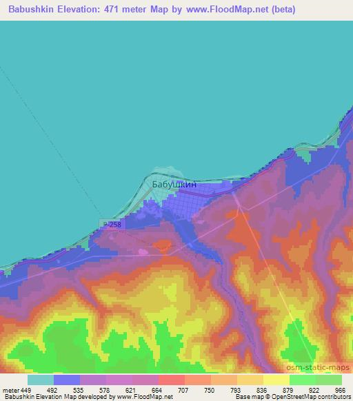 Babushkin,Russia Elevation Map