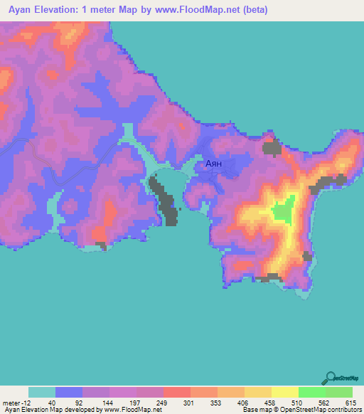 Ayan,Russia Elevation Map