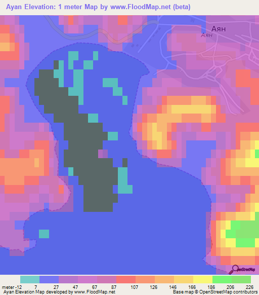 Ayan,Russia Elevation Map