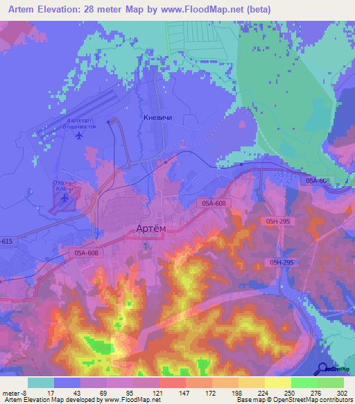 Artem,Russia Elevation Map