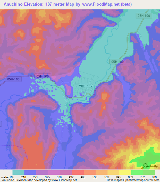 Anuchino,Russia Elevation Map