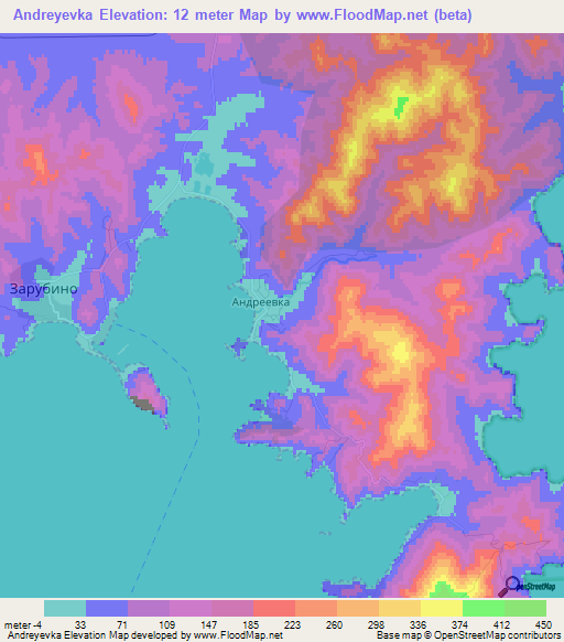 Andreyevka,Russia Elevation Map