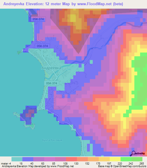 Andreyevka,Russia Elevation Map