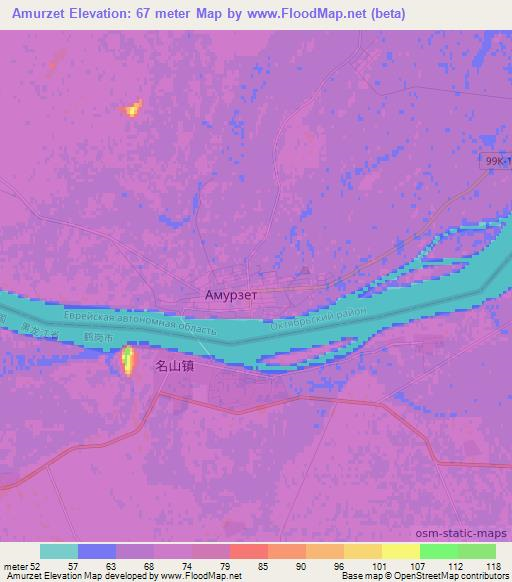 Amurzet,Russia Elevation Map