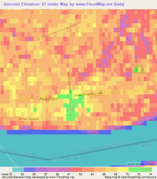 Amurzet,Russia Elevation Map