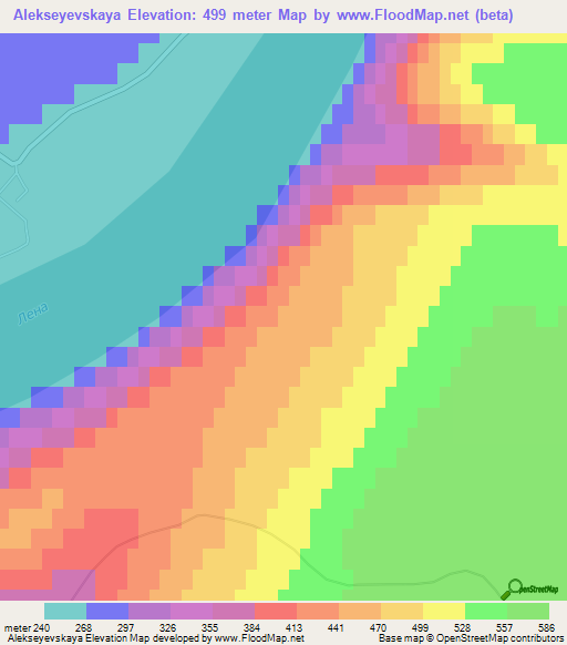 Alekseyevskaya,Russia Elevation Map